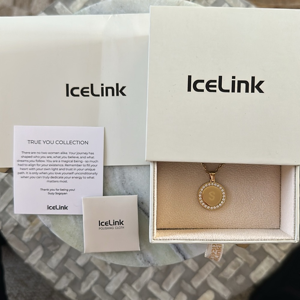Initial “S” Name Pendant True You Signature Charm Gold Necklace - BNIB